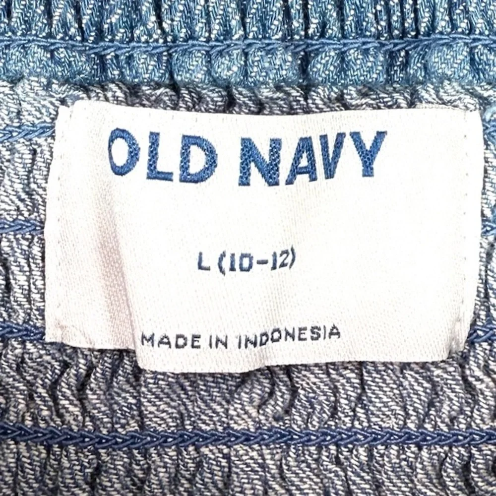 NWT OLD NAVY Girls’ Chambray Denim Button‎ Front Smock Sleeveless Romper Size L - Picture 8 of 9